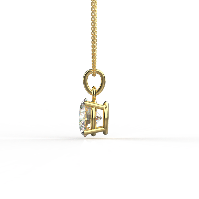 Avarta Sterling Silver 1 Carat Solitaire Pendant With Chain in Gold Polish - Image 4